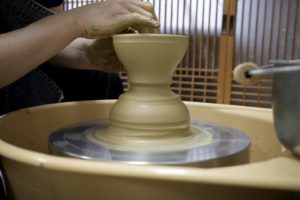 電動ろくろの工程「成形・水挽き」