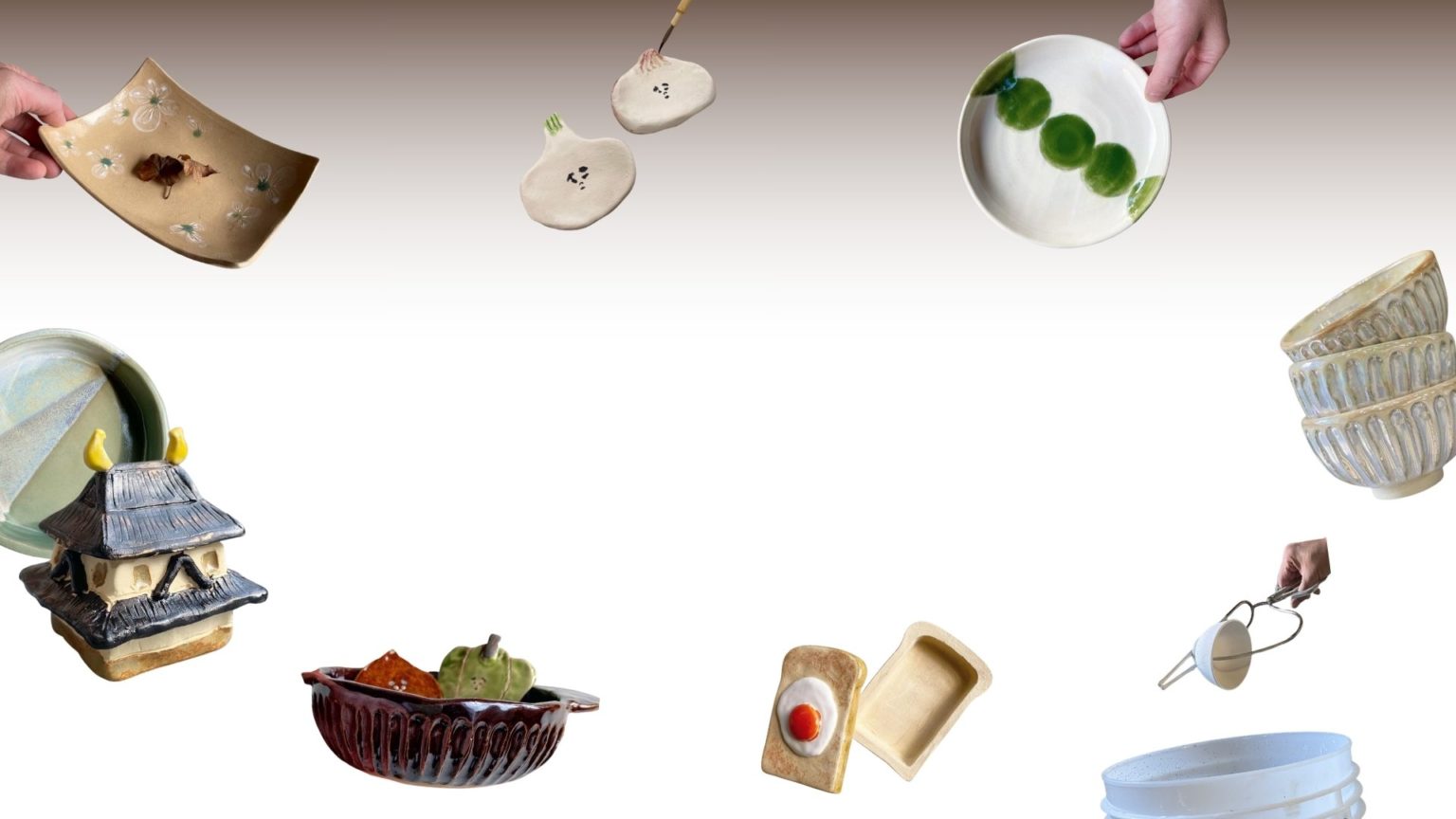 アトリエUMIで作られた器たち